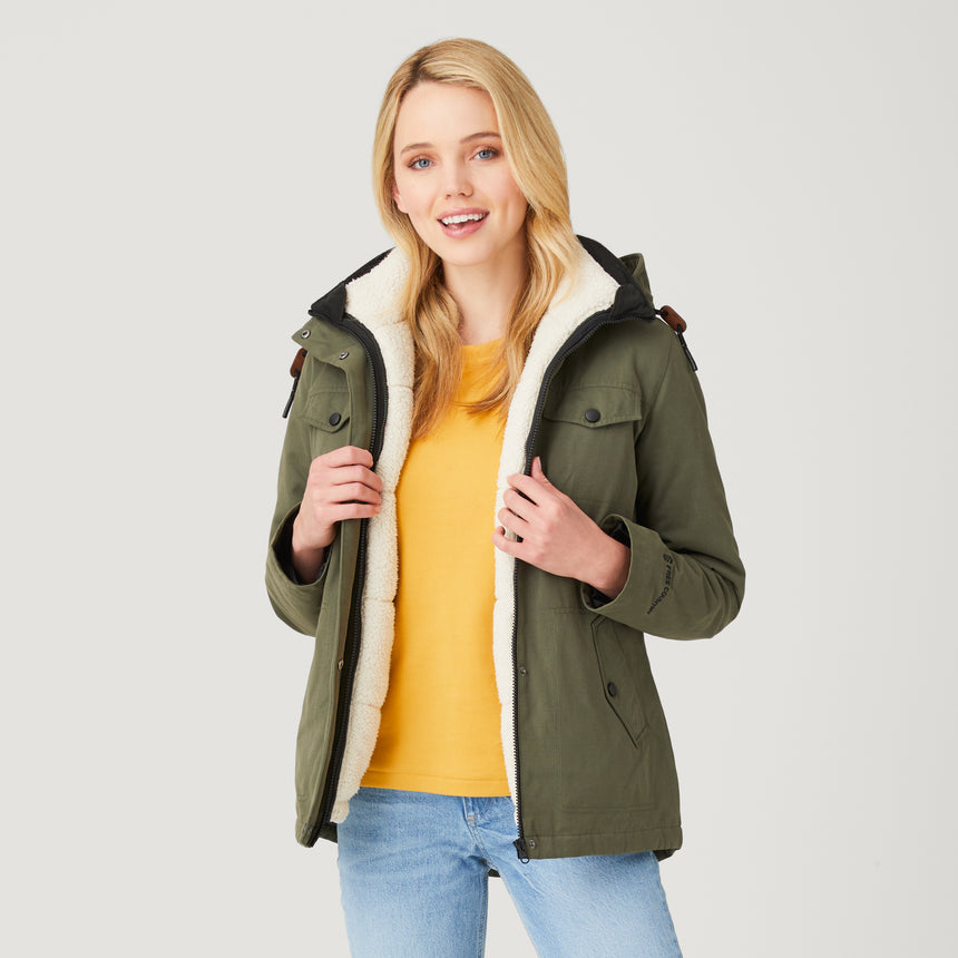 Women's Cascade Canvas 3-in-1 Systems Jacket - Olive Vine - S #color_olive-vine