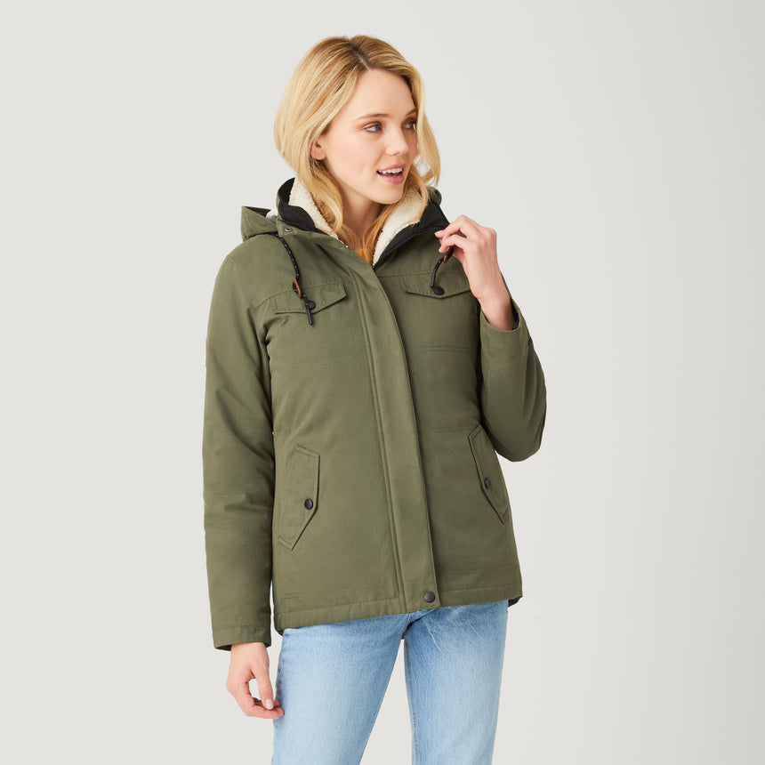 Women's Cascade Canvas 3-in-1 Systems Jacket - Olive Vine - S #color_olive-vine