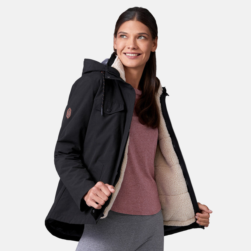 Women's Cascade Canvas 3-in-1 Systems Jacket - Black - S #color_black