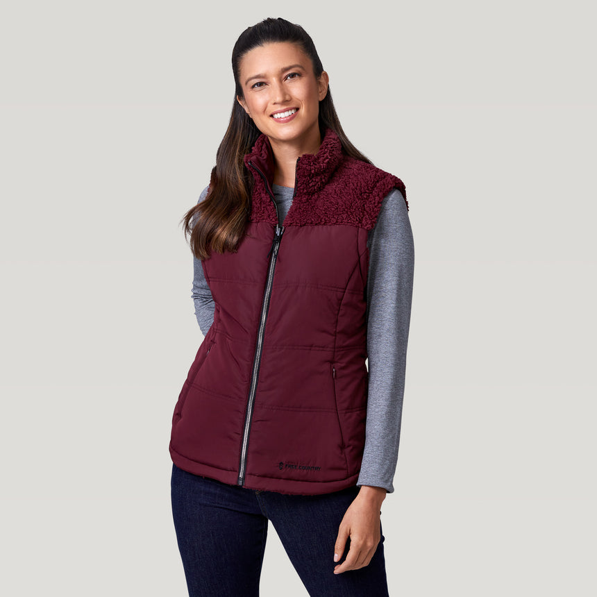 Women's Lansby Stratus Lite Reversible Vest - Dark Cherry - S #color_dark-cherry