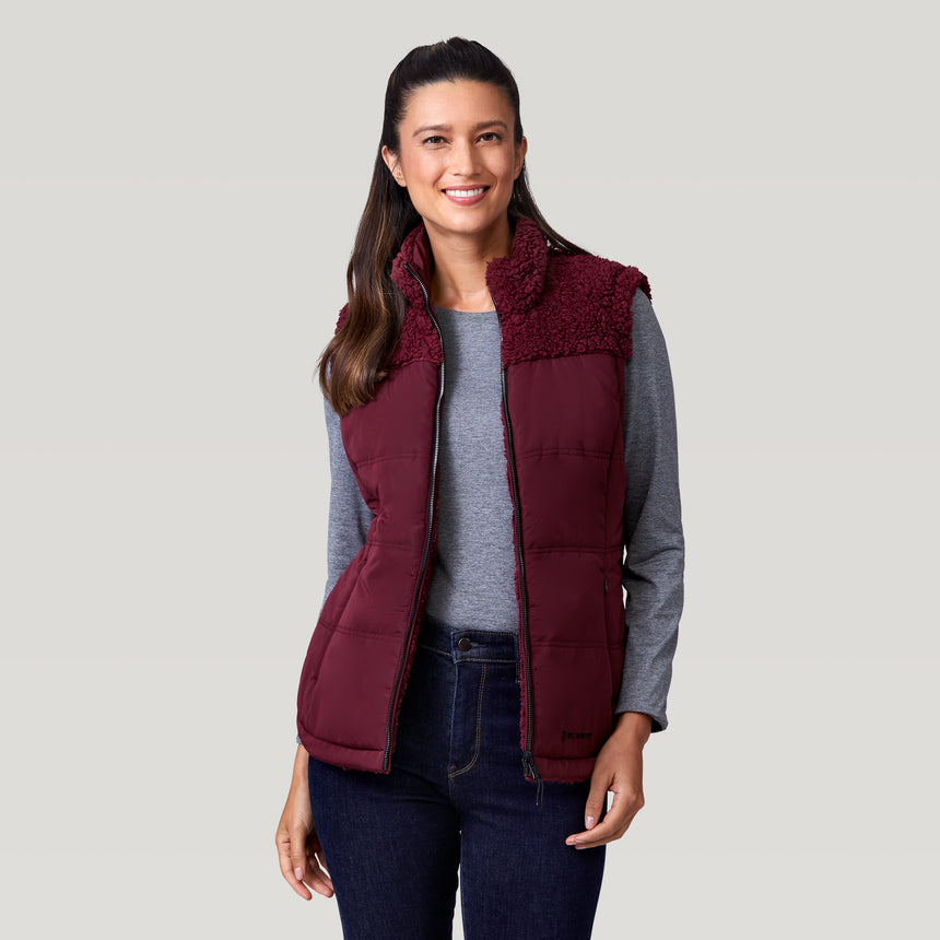Women's Lansby Stratus Lite Reversible Vest - Dark Cherry - S #color_dark-cherry