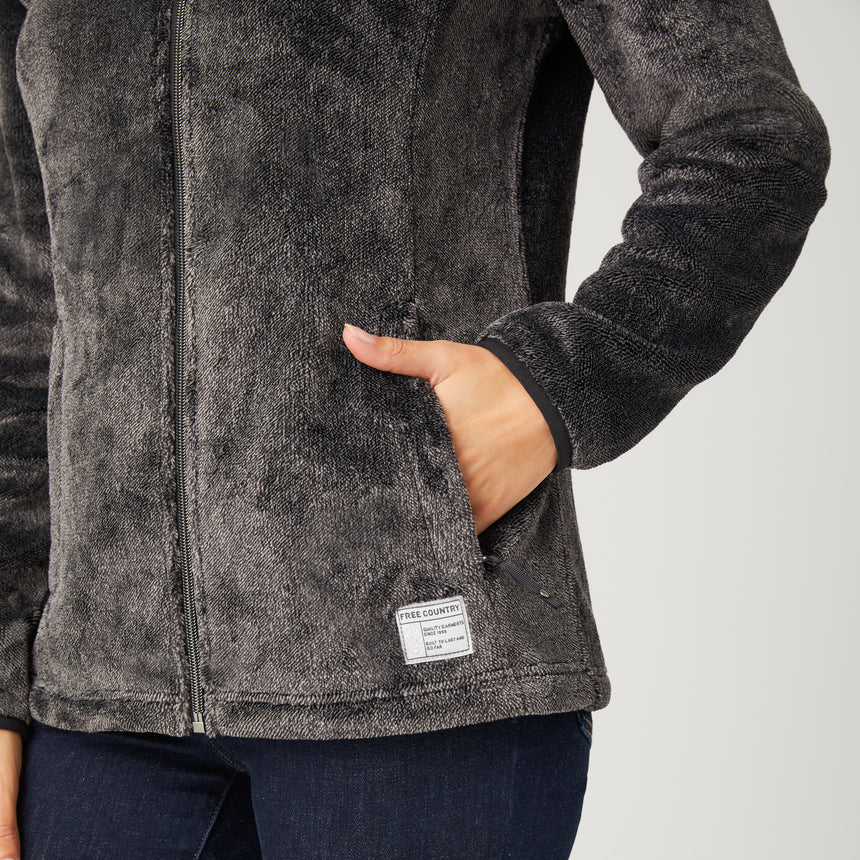 Women's Outbound Heather Butter Pile® Fleece Jacket - Heather Black - S #color_heather-black