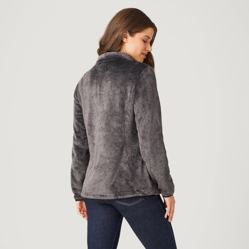 Women's Outbound Heather Butter Pile® Fleece Jacket - Heather Black - S #color_heather-black