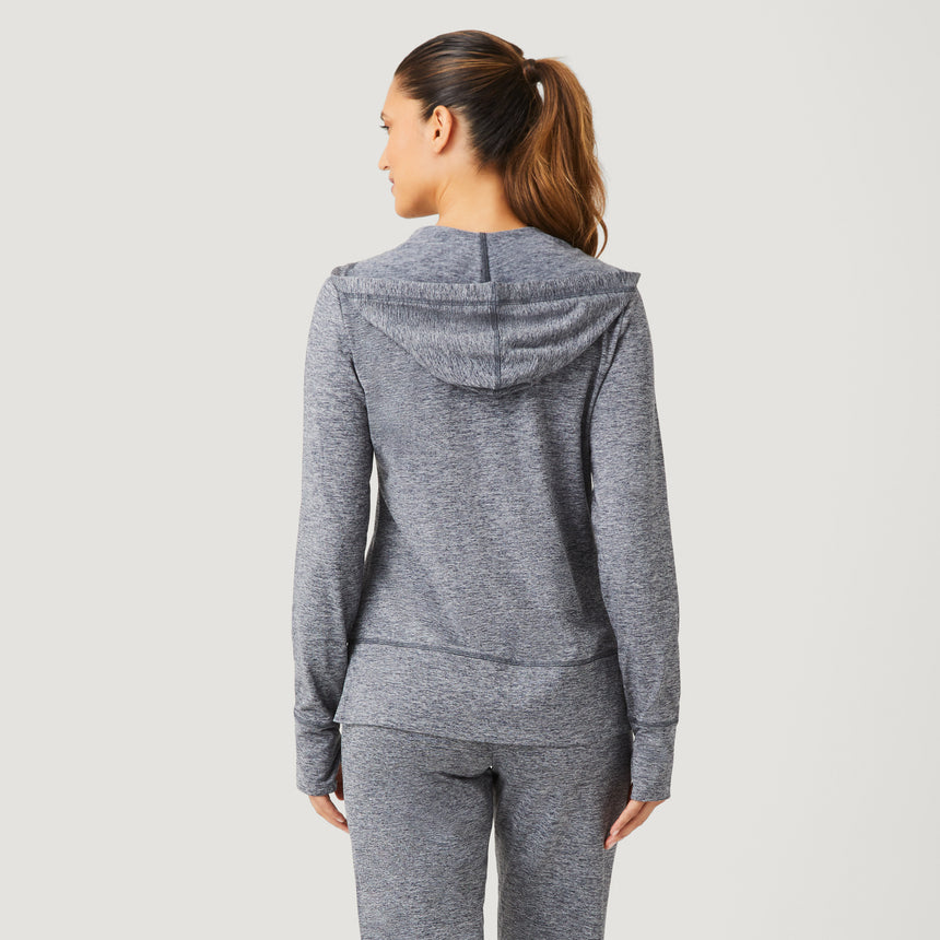 Women's Free 2 Go Out Zip Hoodie - Heather Black #color_heather-black