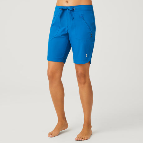 [Model is 5’9” wearing a size Small.] Women's Bermuda Board Short II - Carribean Blue #color_caribbean-blue