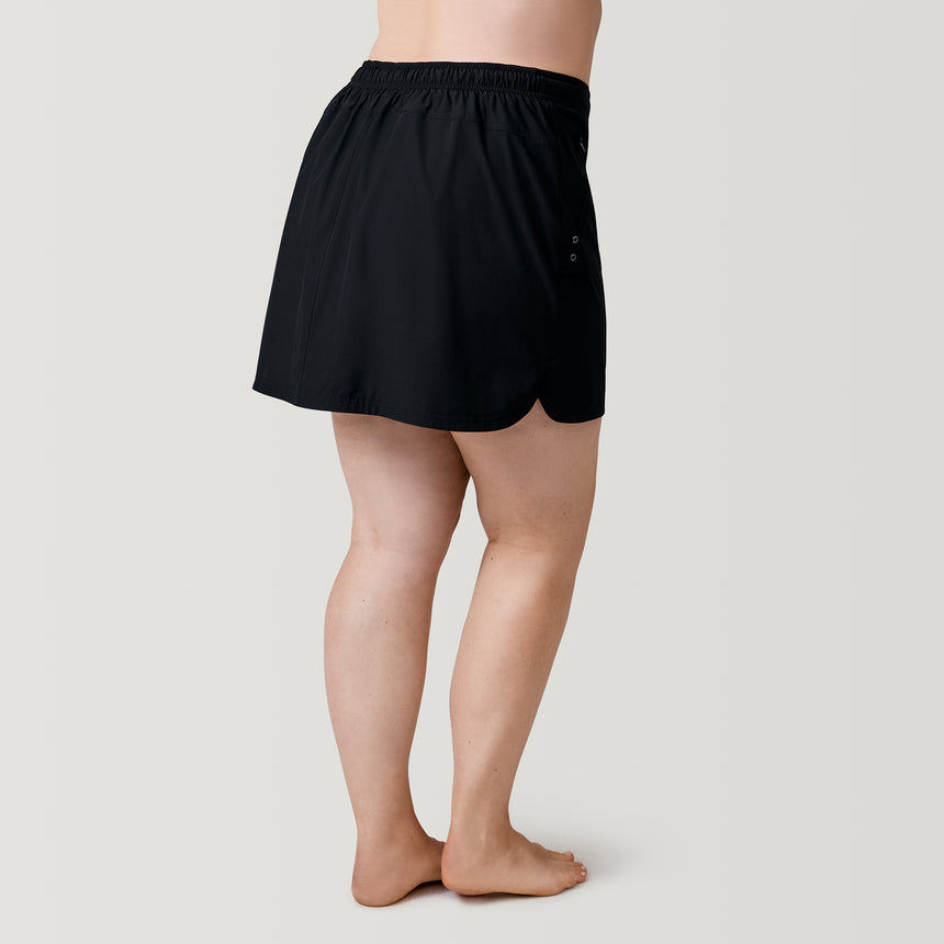 [Model is 5’10” wearing a size 1X] Women's Plus Size Bermuda Skort - Black - 1X #color_black