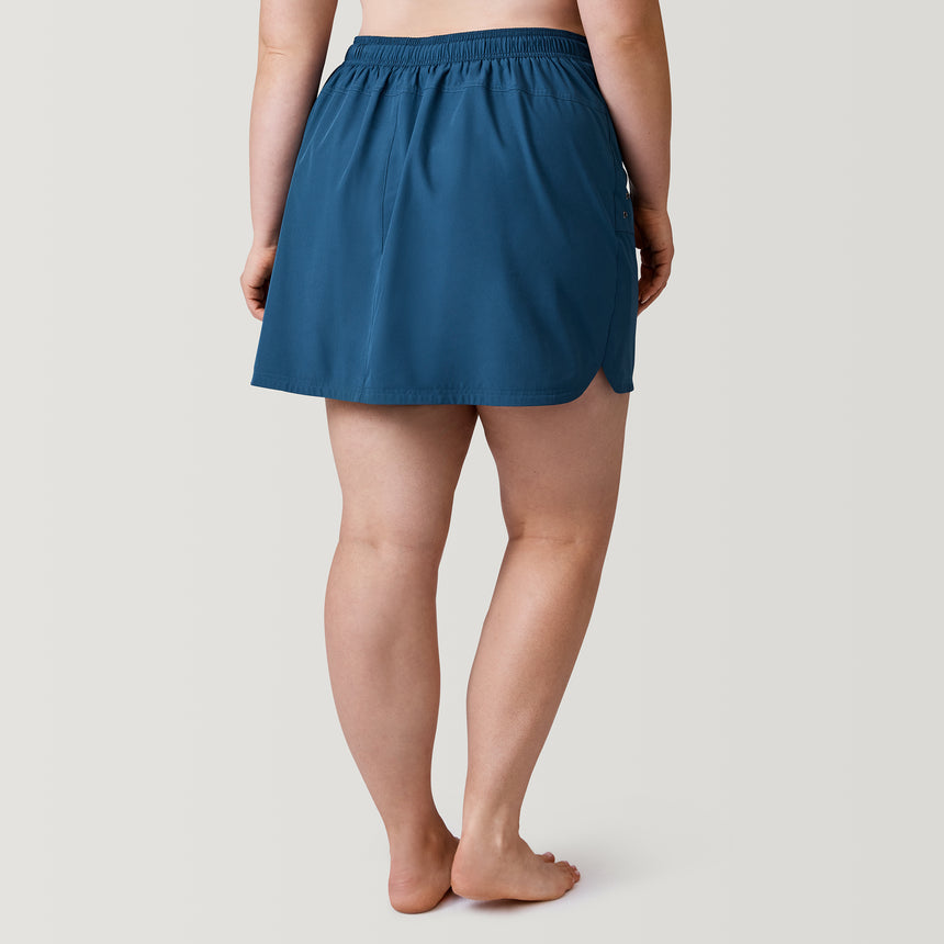 [Model is 5’10” wearing a size 1X] Women's Plus Size Bermuda Skort - Slate - 1X #color_slate
