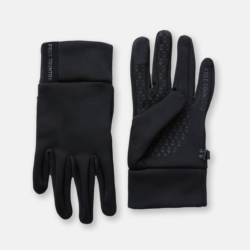 Women's Stretch Double Knit Ski Glove - Black #color_black