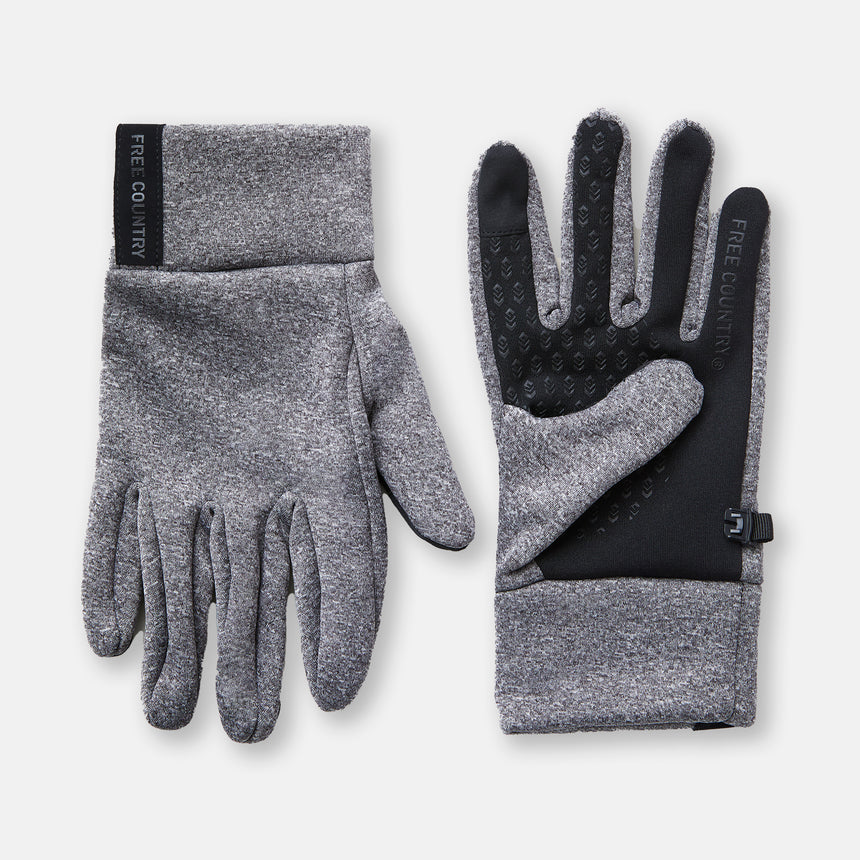 Women's Stretch Double Knit Ski Glove - Heather Grey #color_heather-grey