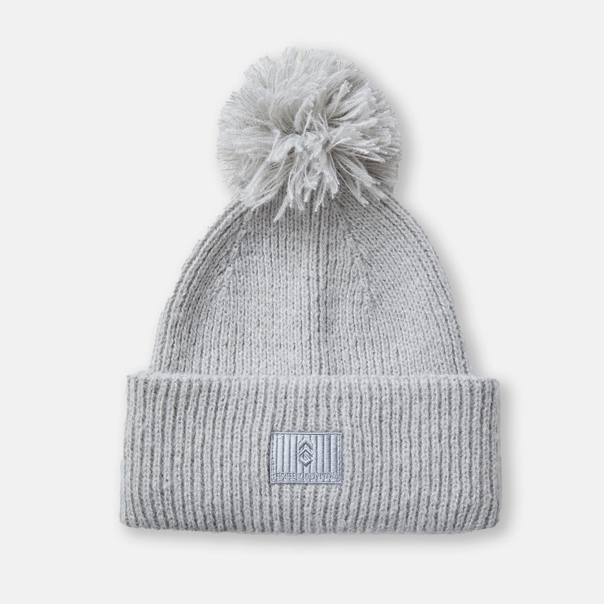 Women's Fair Isle & Cuffed Knit Beanie with Pom - 2 Pack - Black & Grey #color_black-grey