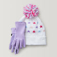 Girls' Star Beanie & Glove Set - White #color_white