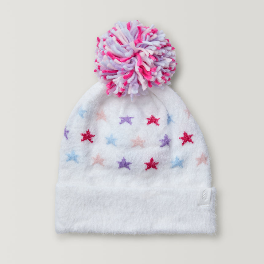 Girls' Star Beanie & Glove Set - White #color_white