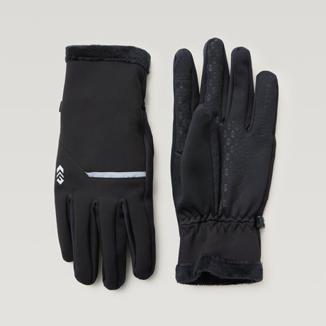 Women's Softshell Glove with Fleece Lining - Black #color_black