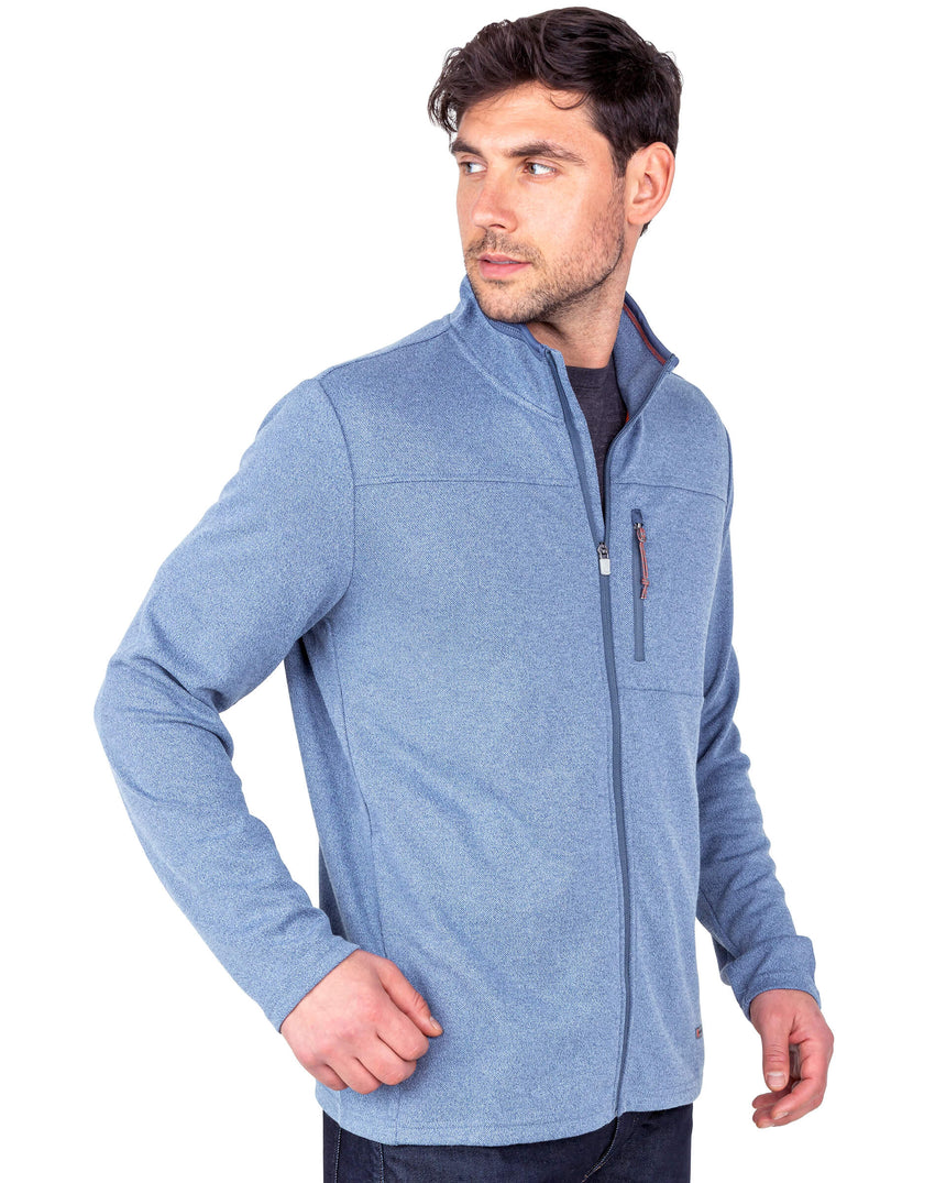 Free Country Men's FreeCycle® Double Knit Full Zip Fleece Jacket - - #color_compass-blue