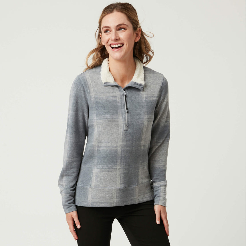 Free Country Women's Luxe+ 1/2 Zip - Grey - S#color_grey