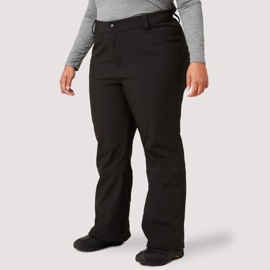 Women's Plus Size Nimble Super Softshell® Ski Pants - Black#color_black