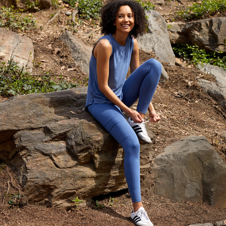 Women's Get Out There Trail Tights - S - Chambray #color_chambray