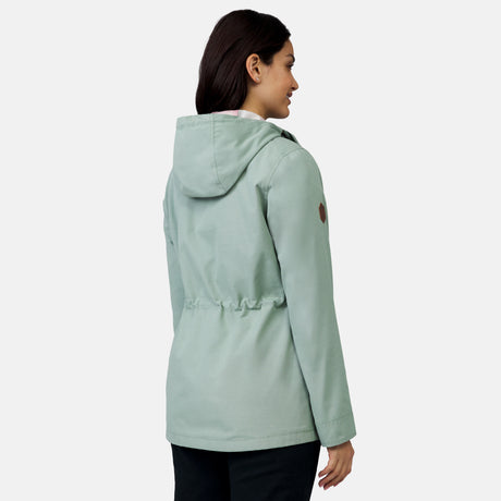 [Michelle is 5’8” wearing a size Small.] Women's Lightweight Cascade Canvas Jacket - Moss - S #color_moss