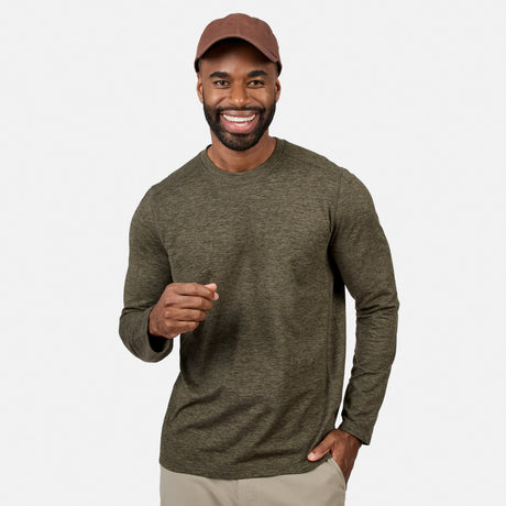 Men's FreeCycle® Sueded Spacedye Long Sleeve Crew Neck