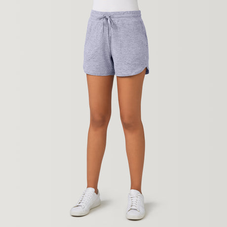 [Model is 5'8" wearing a size Small] Women's Cloud Knit Shorts - S - Medium Grey #color_medium-grey