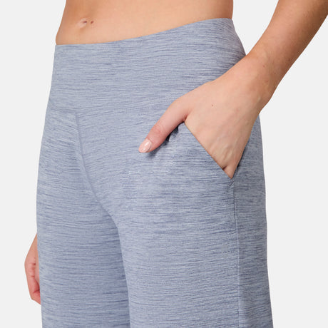 [Model is wearing size S] Gray wide leg pants worn by a person on a white background
