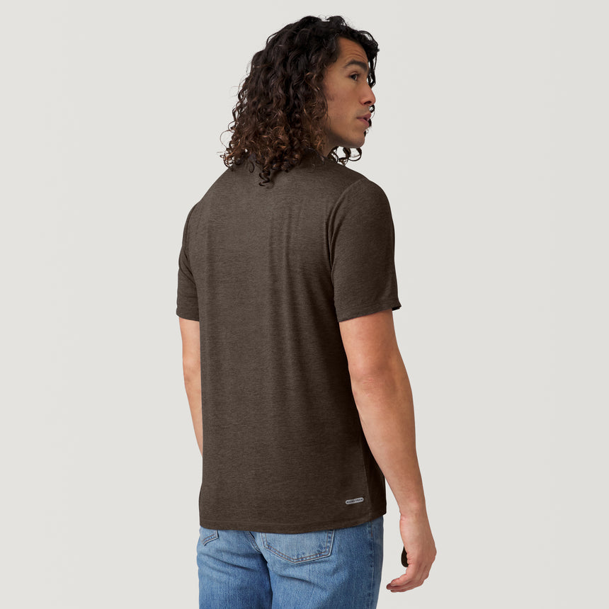 [Jordan is 6'2” wearing a size Medium.] Men's Super Soft Short Sleeve Crew Tee - Hickory - M #color_hickory