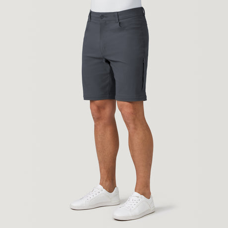 [Model is wearing a size Medium.] Men's Nylon Stretch Convertible Pant - Deep Charcoal #color_deep-charcoal
