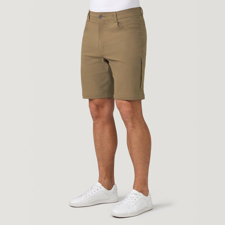 [Model is wearing a size Medium.] Men's Nylon Stretch Convertible Pant - Khaki #color_khaki