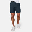Free Country Men's Nylon Stretch Trek Short in Steel, size M, made from lightweight stretch performance fabric featuring a water repellent finish, an adjustable waist belt, two back welt pockets, and two side sipper pockets #color_steel
