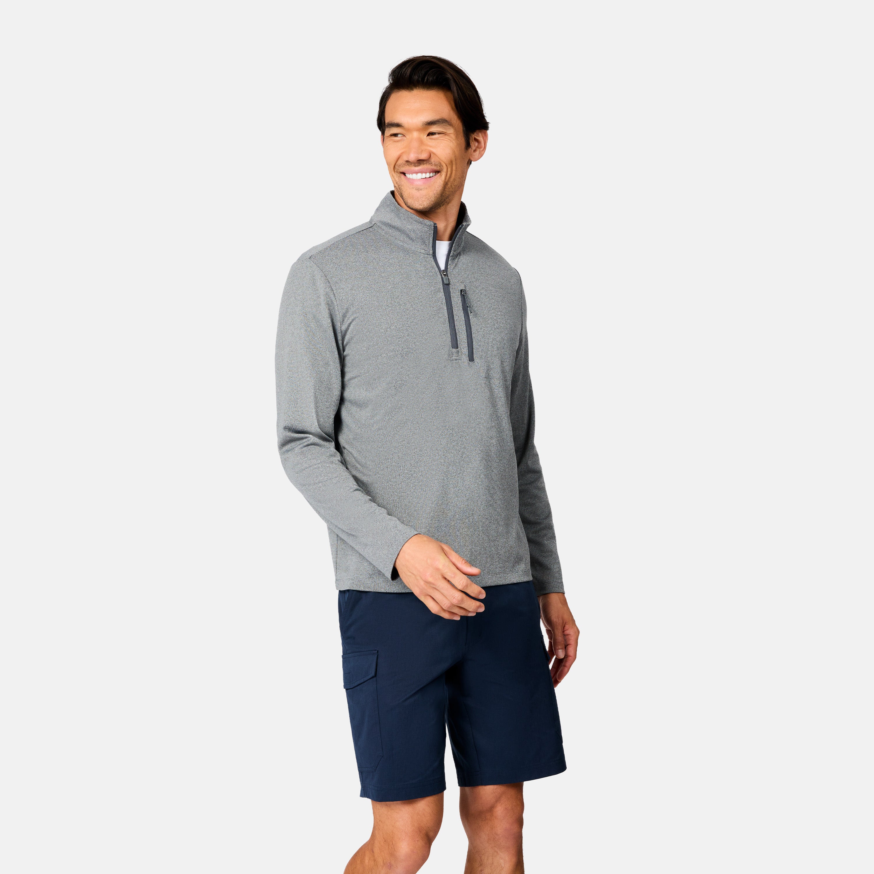 solol × tech country Men's Tech Double Face Quarter Zip Shirt – Free Country