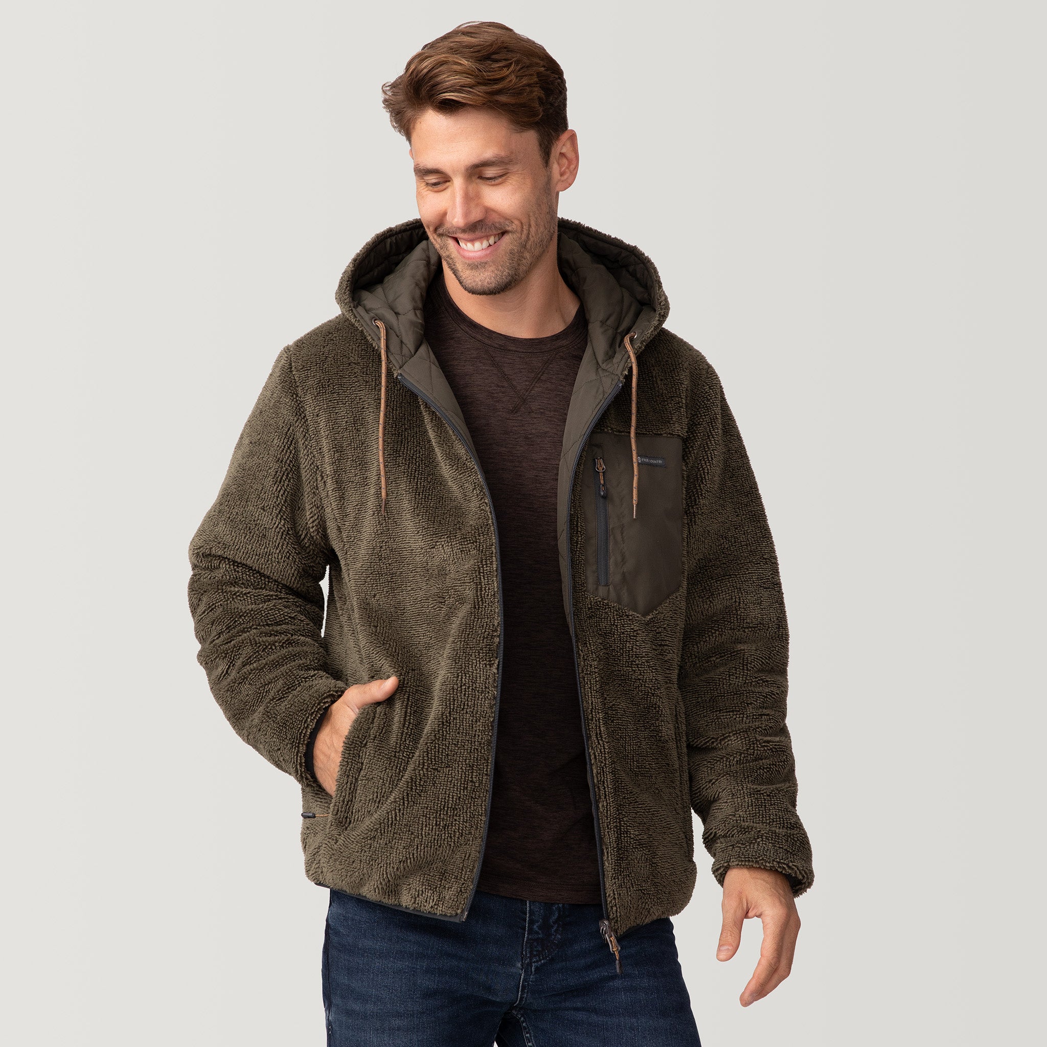 Mens sherpa jacket with hood online