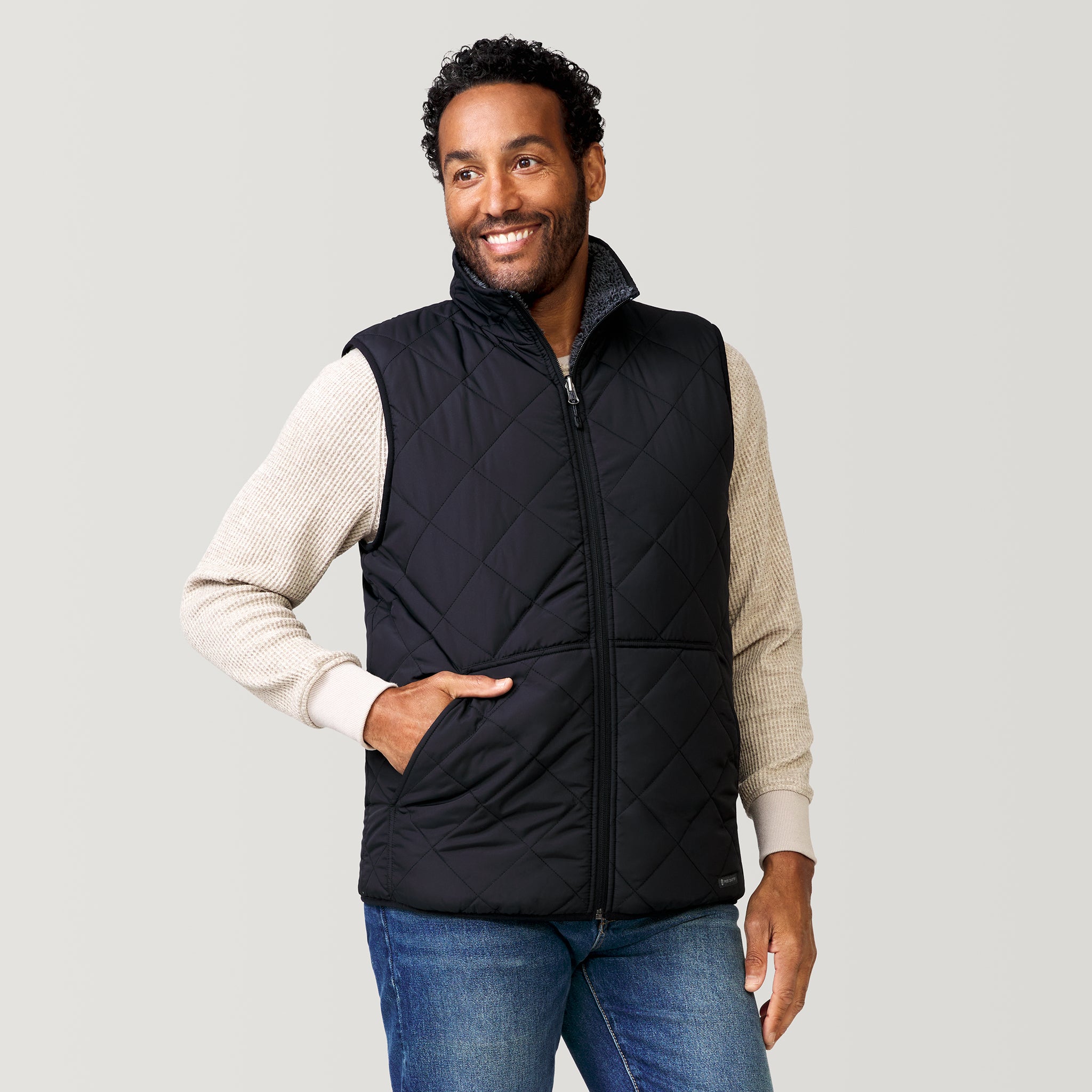 New York & Co Fuzzy Sherpa Quilted store Vest