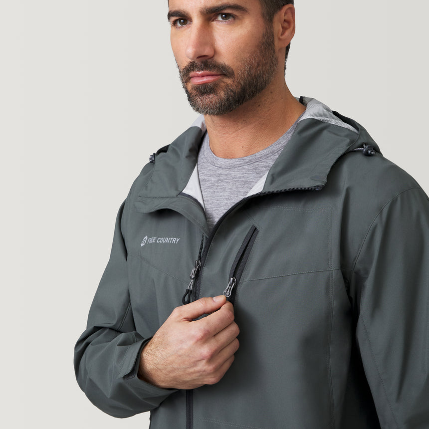 [Justin is 6’1” wearing a size Medium.] Men's Hydro Lite Spectator Jacket - Pewter #color_pewter