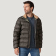 [Vince is 6’1” wearing a size Medium.] Men's Cedar Creek Quilted Puffer Jacket - Olive - M #color_olive