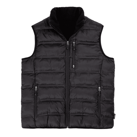 Men's Pine Creek Quilted Reversible Vest - Black - M #color_black