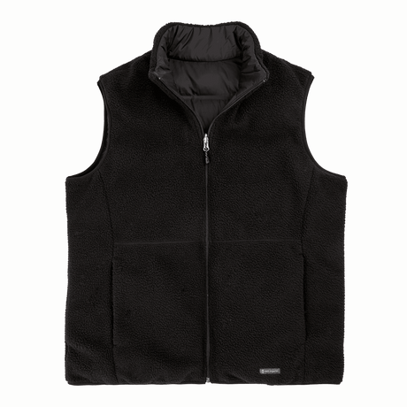 Men's Pine Creek Quilted Reversible Vest - Black - M #color_black