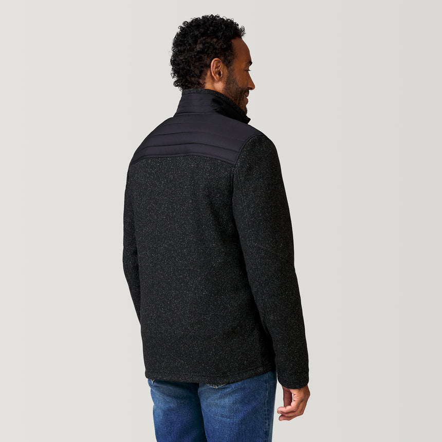 [Jonathan is 6’1” wearing a size Medium.] Men's Frore Knit Fleece Jacket - Black Heather - M #color_black_heather