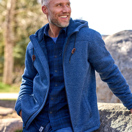 Men's Osprey Sweater Knit Fleece Jacket - Indigo - M #color_indigo