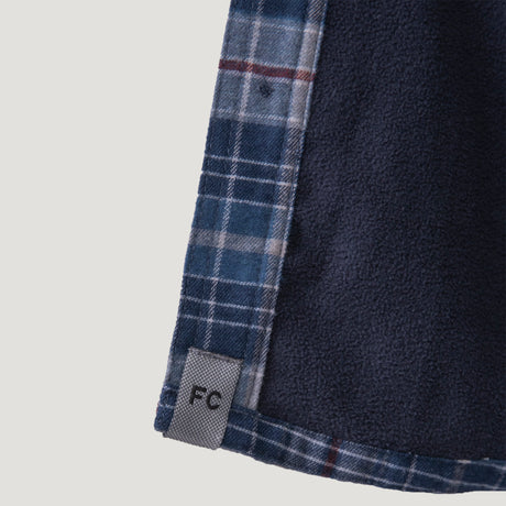 [Vince is 6’1” wearing a size Medium.] Men's Easywear II Fleece Lined Flannel Shirt - Navy Plaid - M #color_navy_plaid