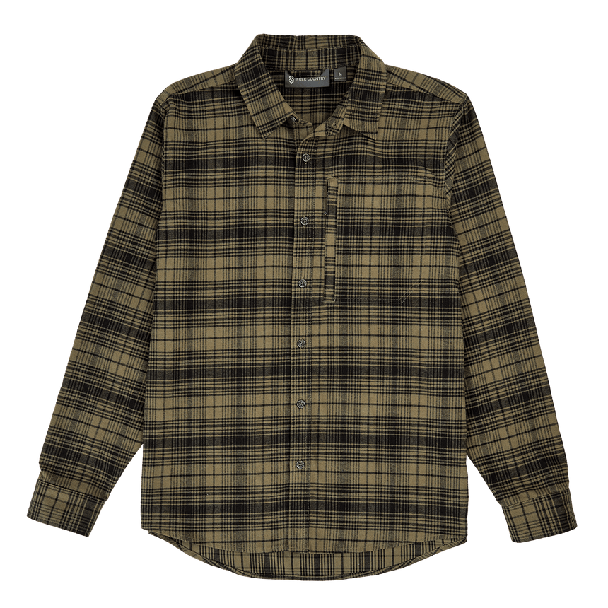 Men's Easywear Flannel Shirt - Dusty Vine Plaid - M #color_dusty-vine-plaid