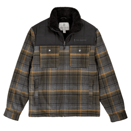 Men's Woodsman Work Jacket - Duffle Olive Plaid - M #color_duffle-olive-plaid
