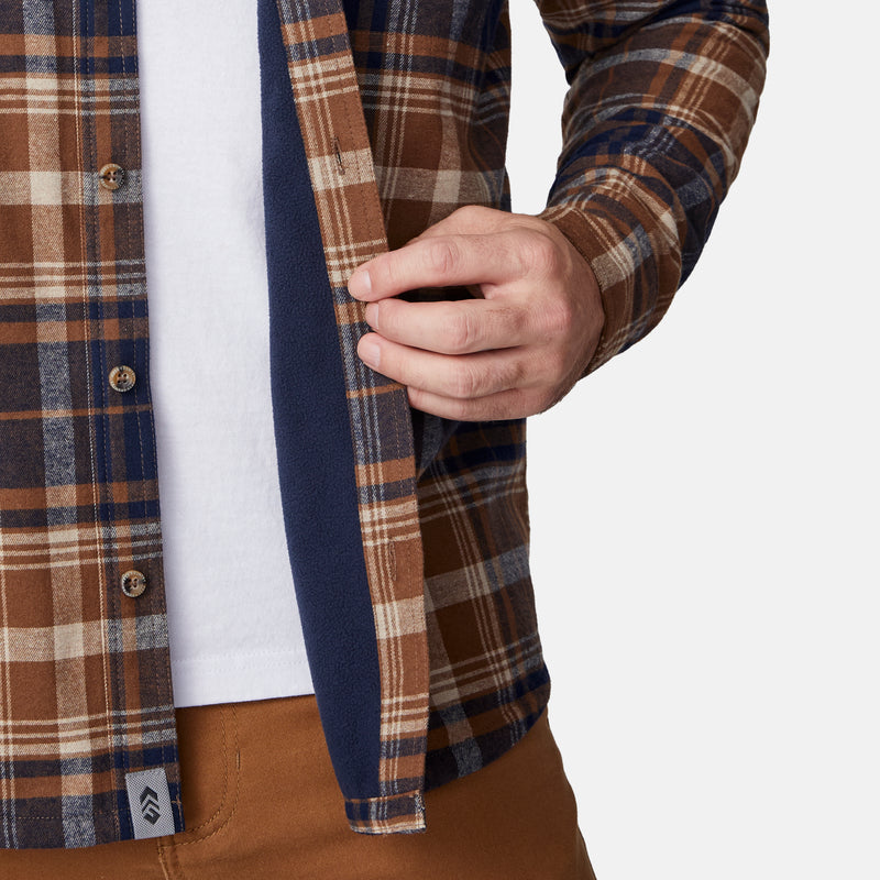 Free Country Men's Easywear II Fleece Lined Flannel Shirt - Olive Plaid