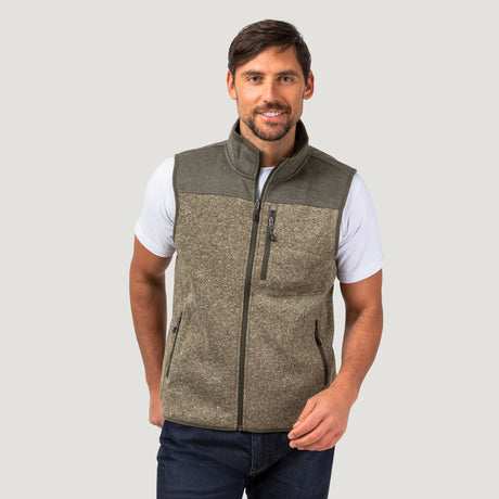 Men's Full Zip Color Block Sweater Fleece Vest