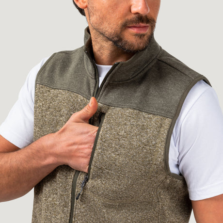 Men's Full Zip Color Block Sweater Fleece Vest