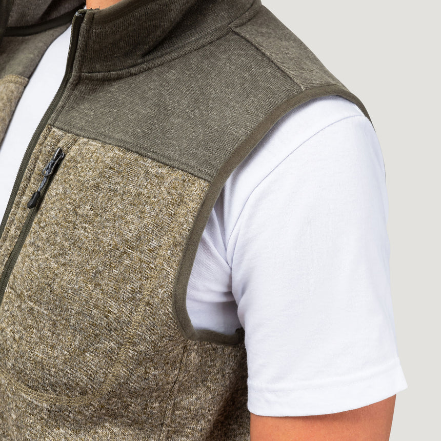 Men's Full Zip Color Block Sweater Fleece Vest