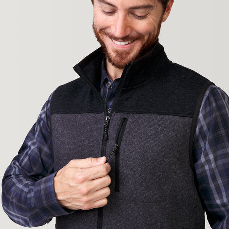 Men's Full Zip Color Block Sweater Fleece Vest