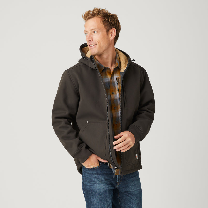 Men's Wind River Burly Canvas Softshell Jacket - Fudge - M #color_fudge