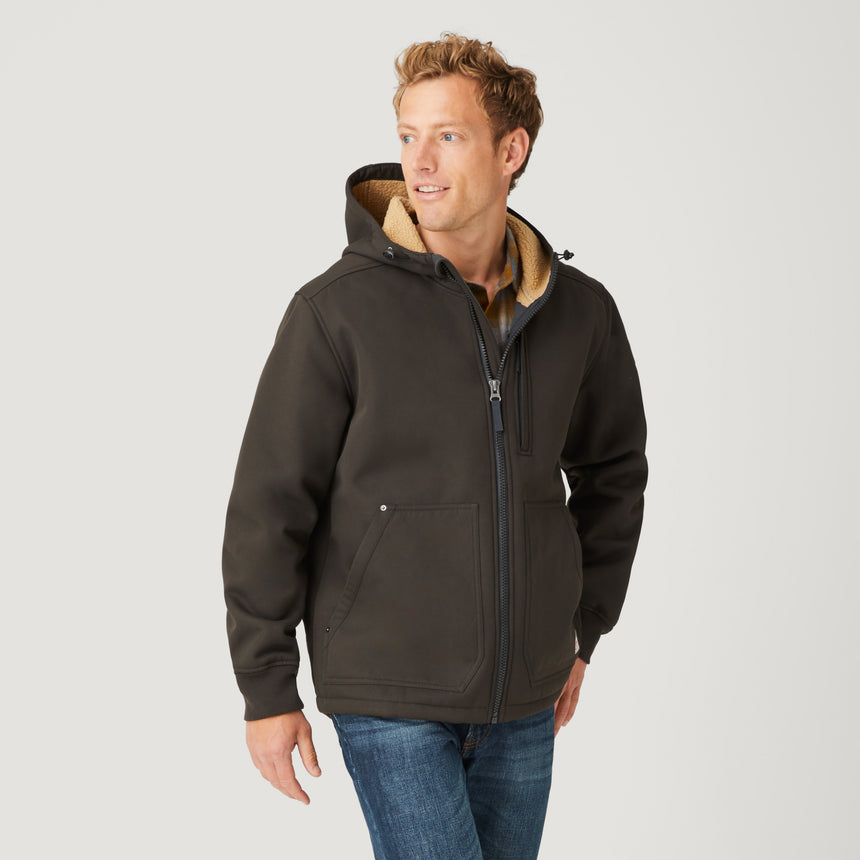 Men's Wind River Burly Canvas Softshell Jacket - Fudge - M #color_fudge