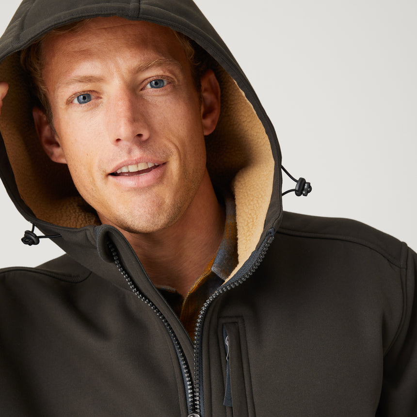 Men's Wind River Burly Canvas Softshell Jacket - Fudge - M #color_fudge