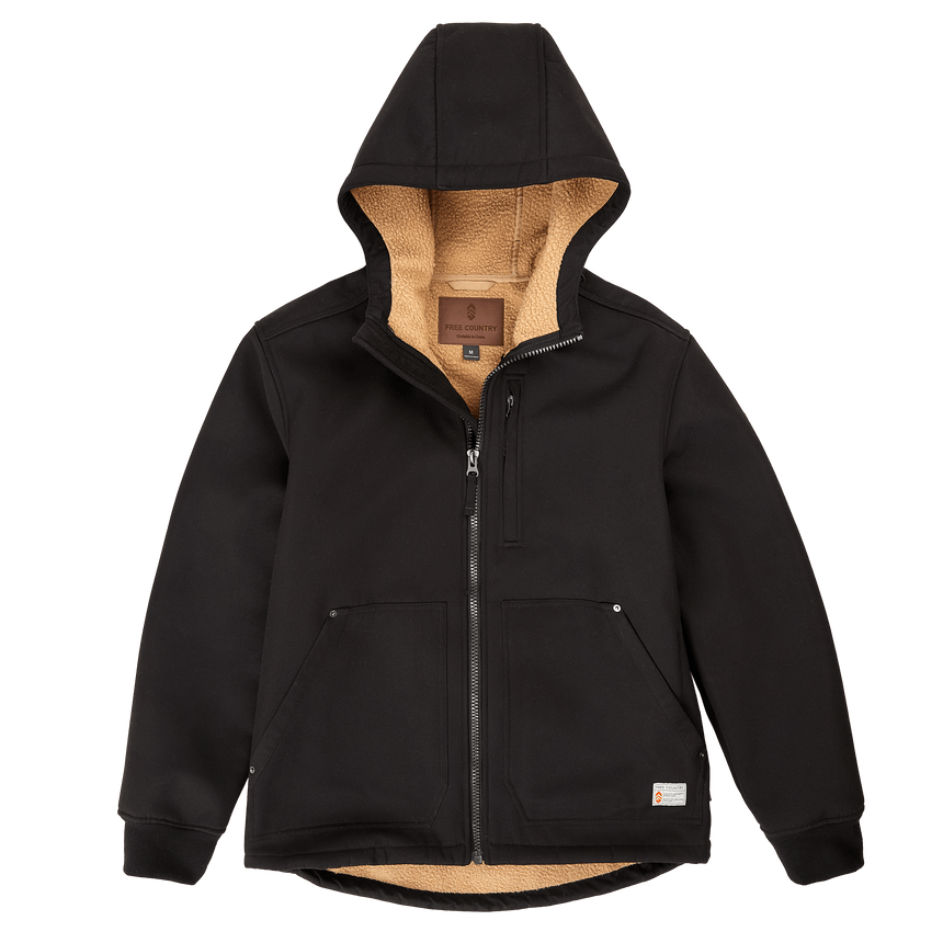 Men's Wind River Burly Canvas Softshell Jacket - Black - M #color_black